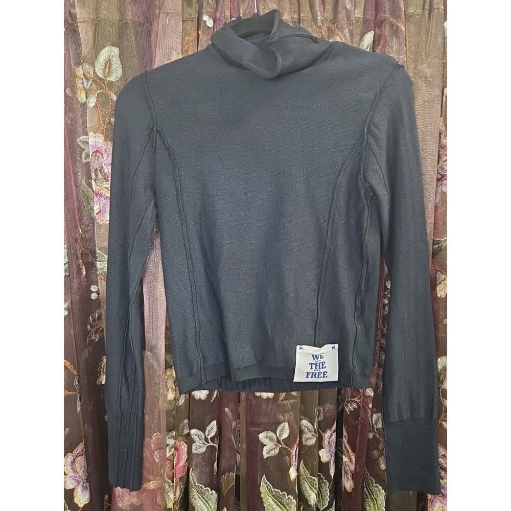 Free People We The Free Black Turtleneck XS Heirloom Collection
